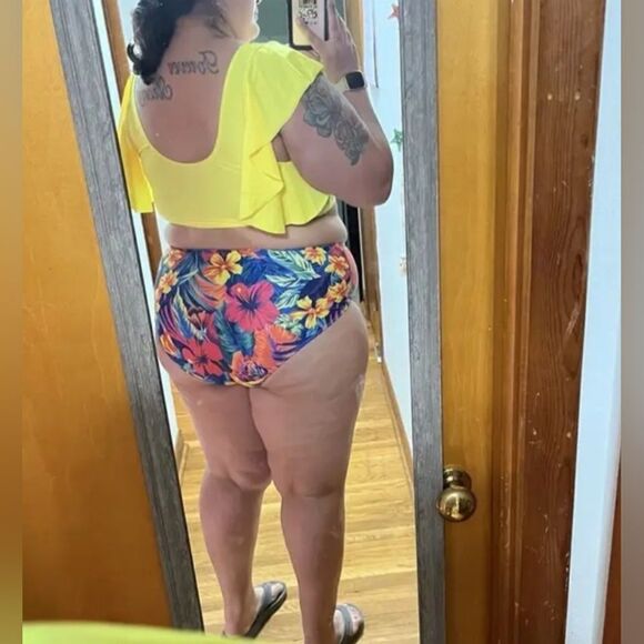 Plus Size Boho Tankini Swimsuit Set - Picture 2 of 13